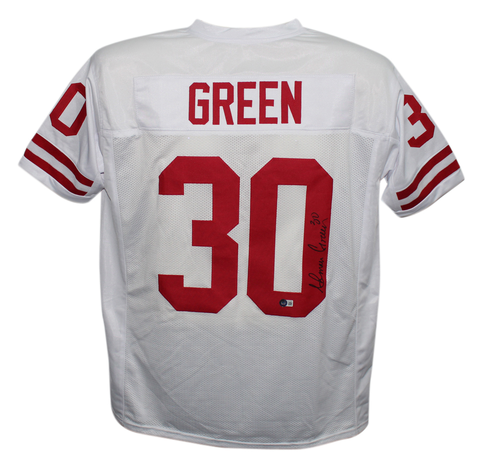 Ahman Green Autographed/Signed College Style White XL Jersey Beckett