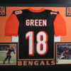 AJ Green Autographed/Signed Cincinnati Bengals Framed Black XL Jersey JSA 11081