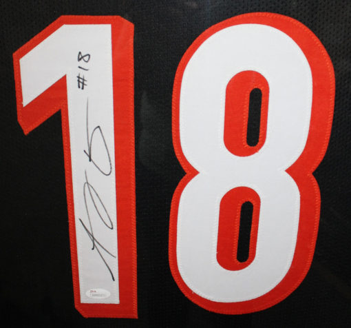 AJ Green Autographed/Signed Cincinnati Bengals Framed Black XL Jersey JSA 11081