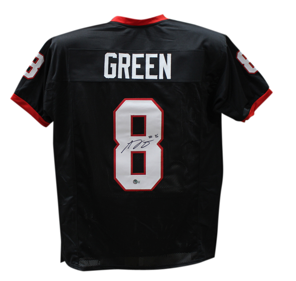 AJ Green Autographed/Signed College Style Black XL Jersey Beckett