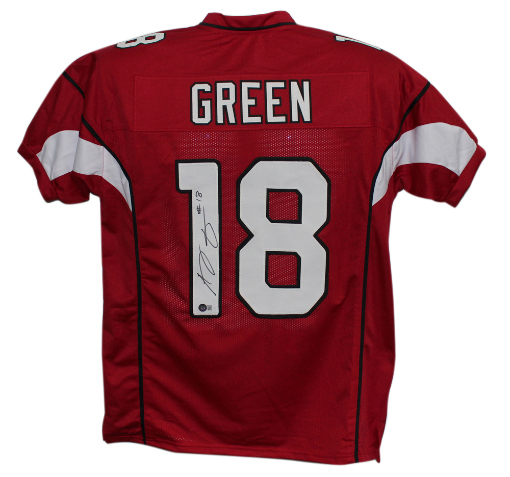 AJ Green Autographed/Signed Pro Style Maroon XL Jersey Beckett