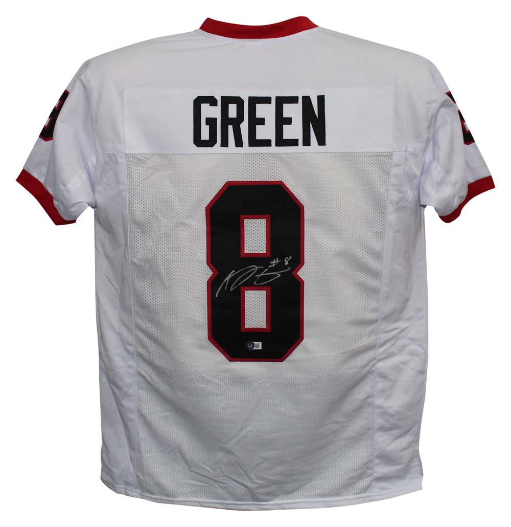 AJ Green Autographed/Signed College Style White XL Jersey Beckett