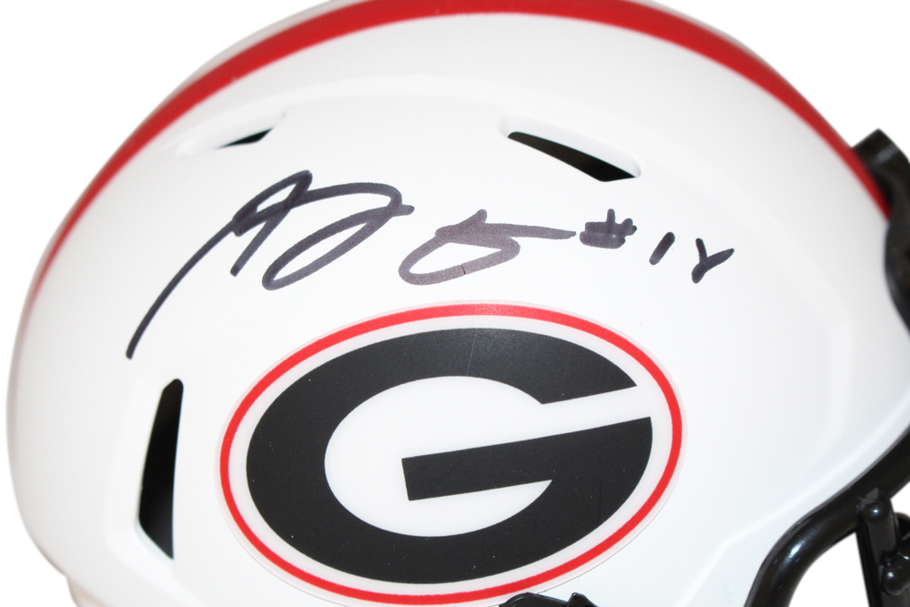 Aj Green Autographed/Signed Georgia Bulldogs Lunar Mini Helmet Beckett