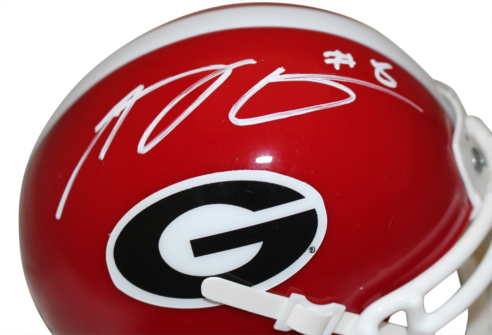 AJ Green Autographed/Signed Georgia Bulldogs Schutt Mini Helmet Beckett