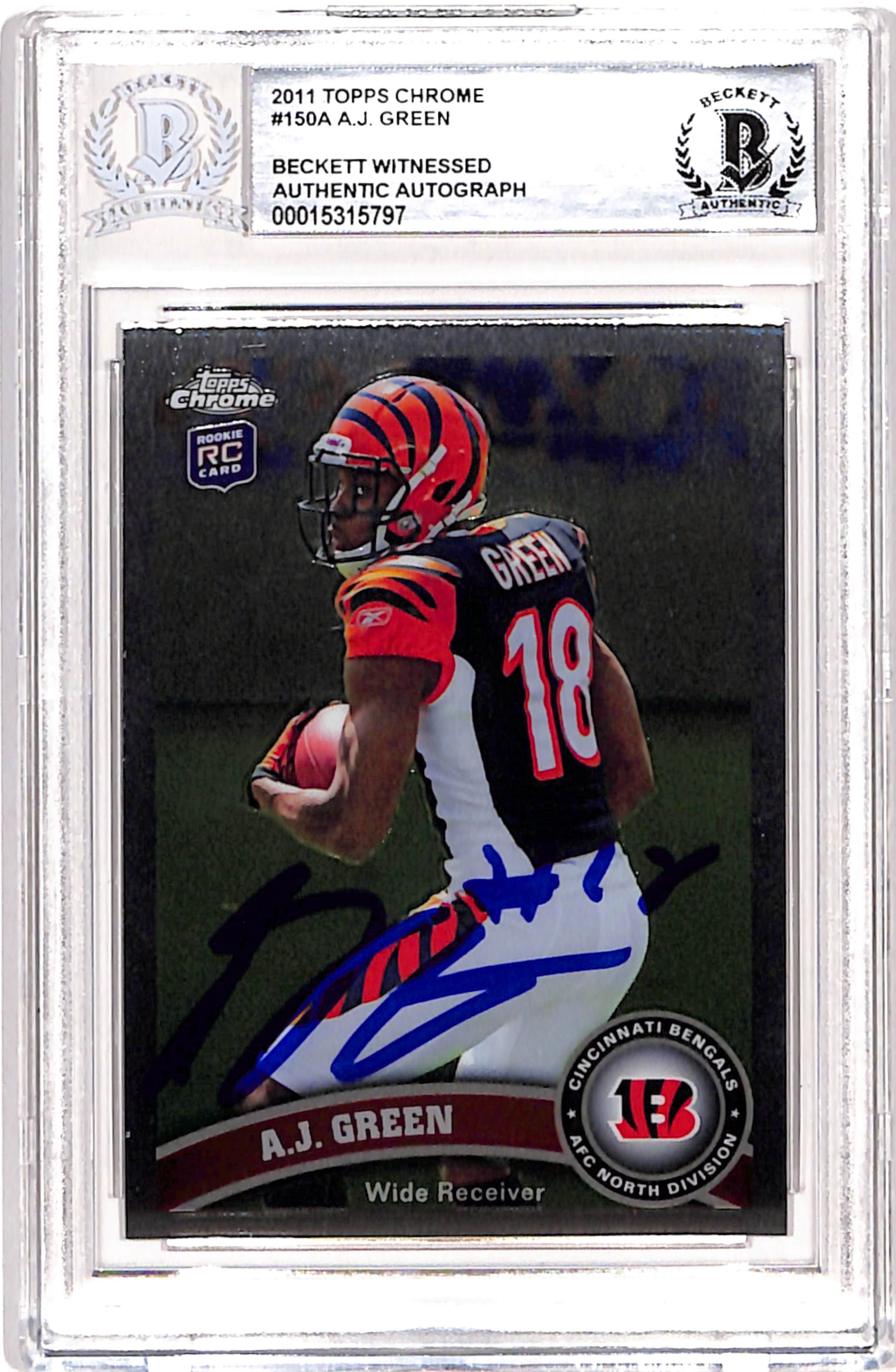 AJ Green Signed 2011 Topps Chrome #150 Trading Card Beckett 