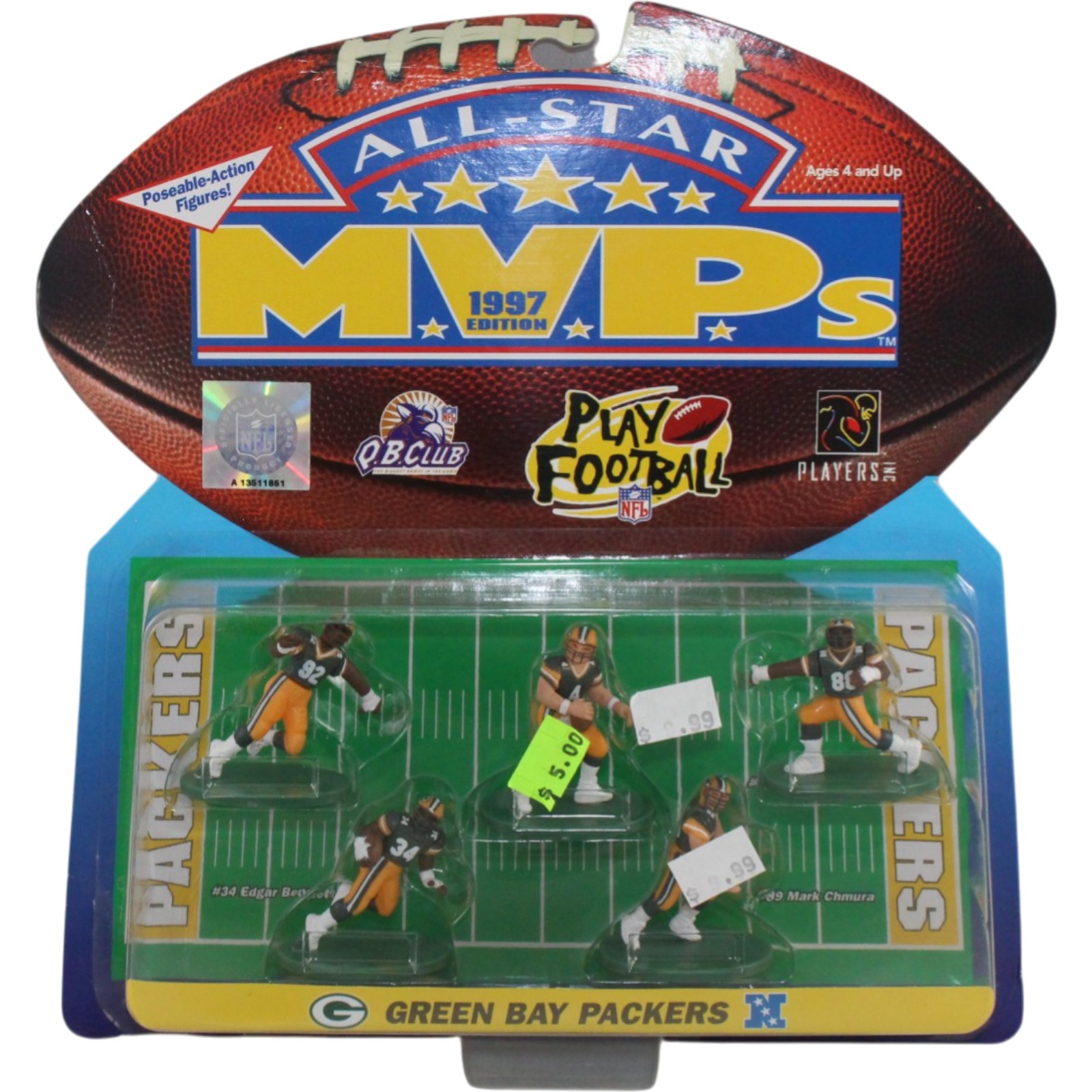 Green Bay Packers QB Club 1997 All Star MVP Mini 5 ct Poseable Figures 55346