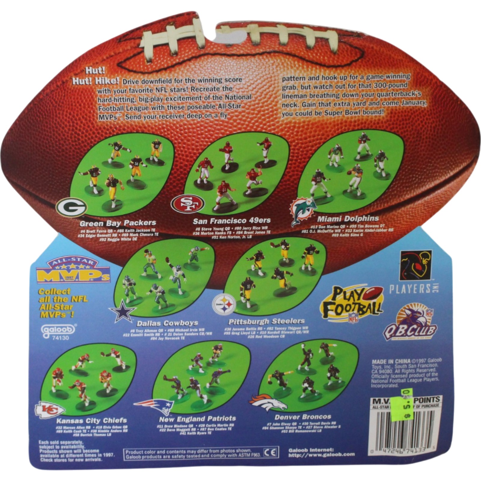 Green Bay Packers QB Club 1997 All Star MVP Mini 5 ct Poseable Figures 55346