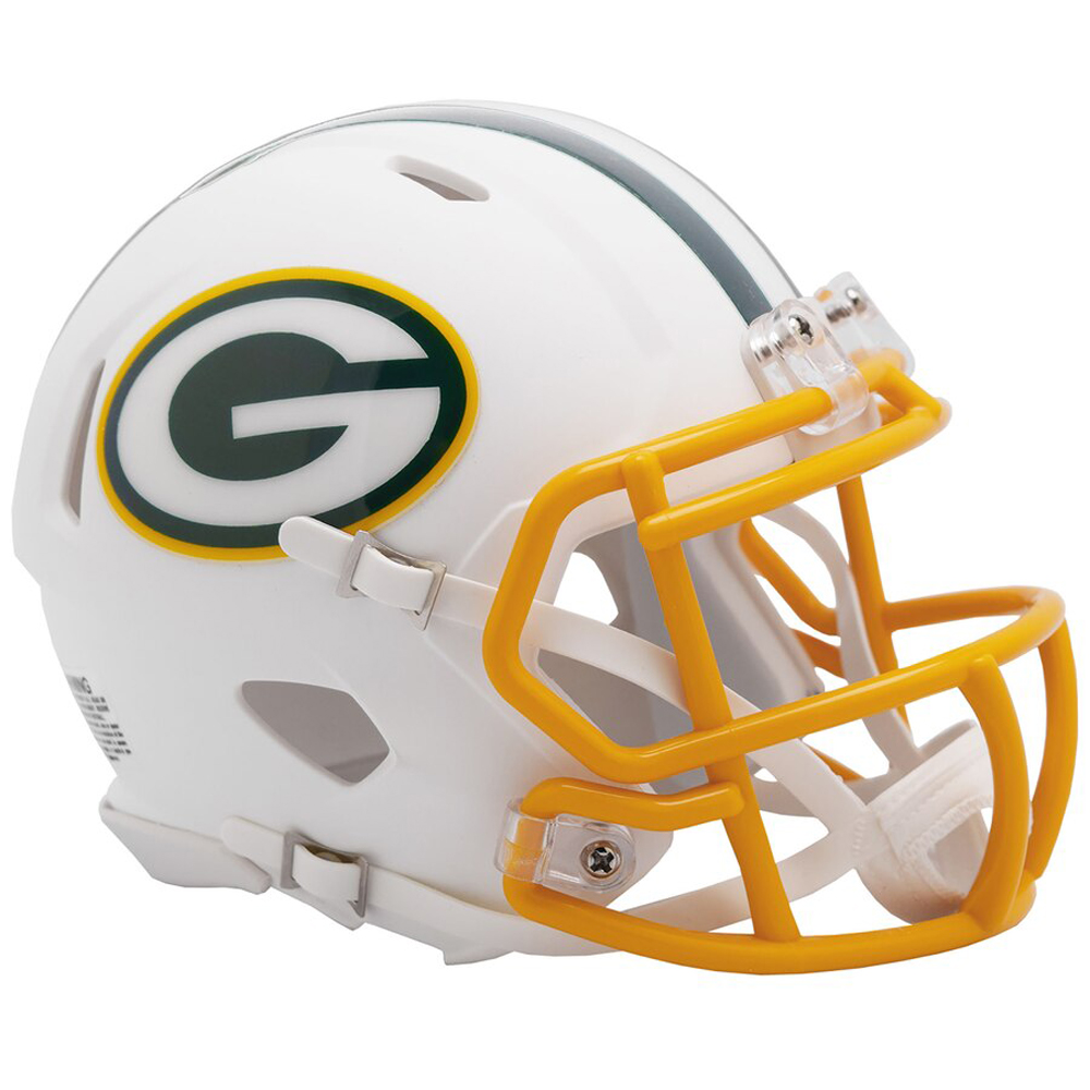 Green Bay Packers Full Size White Matte Speed Replica Helmet New In Box 25824