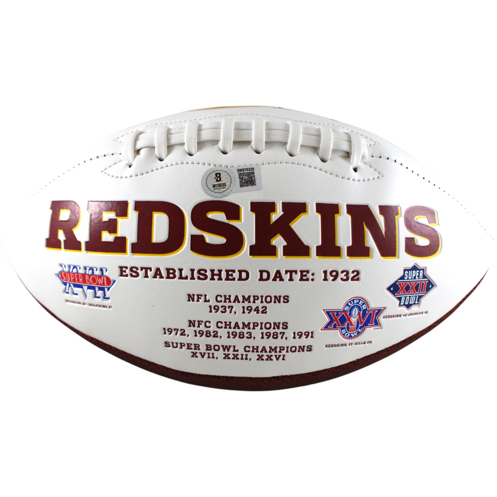 Darrell Green Autographed Washington Redskins Logo Football HOF Beckett 51822 4 Darrell Green Autographed Washington Redskins Logo Football HOF Beckett 51822