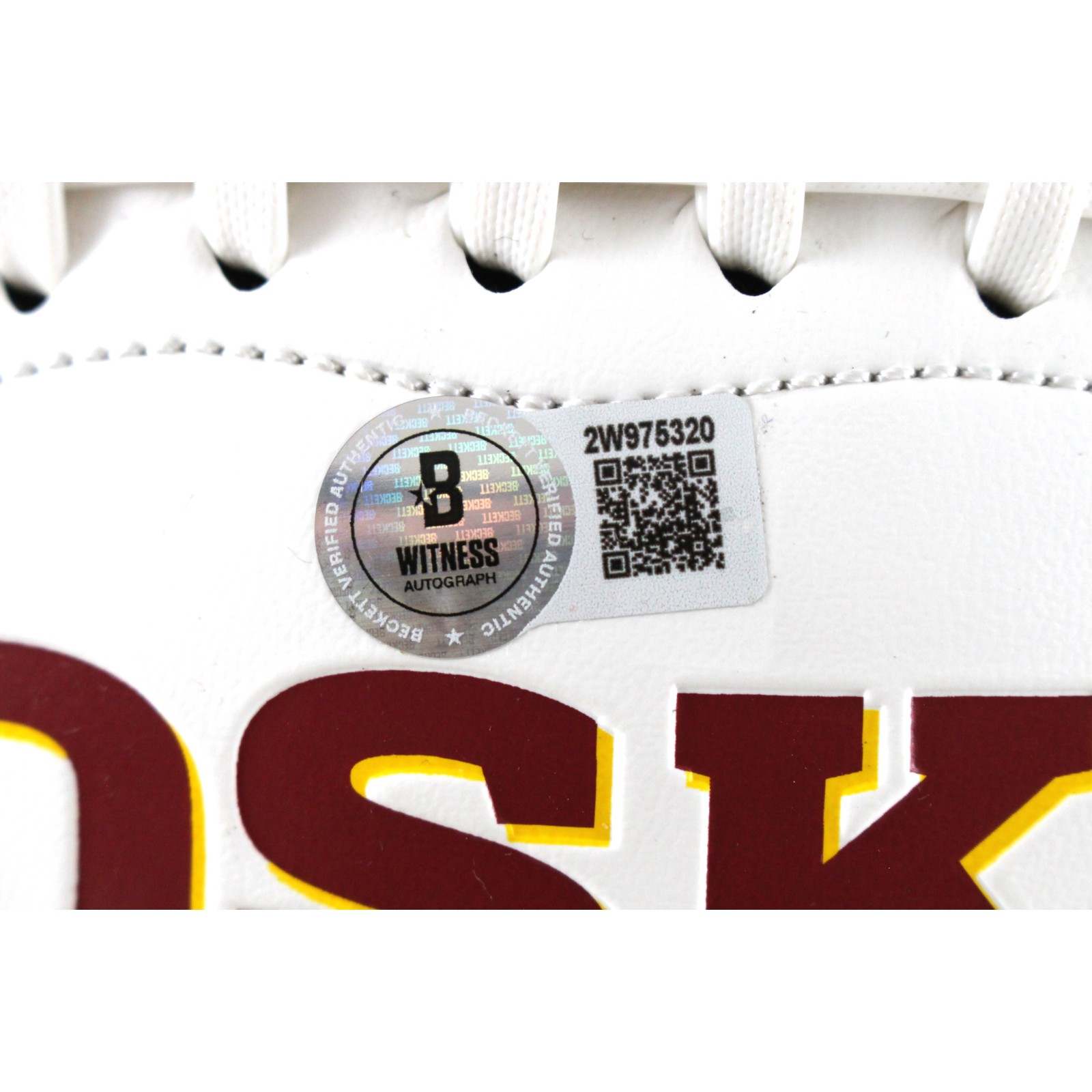 Darrell Green Autographed Washington Redskins Logo Football HOF Beckett 51822 5 Darrell Green Autographed Washington Redskins Logo Football HOF Beckett 51822