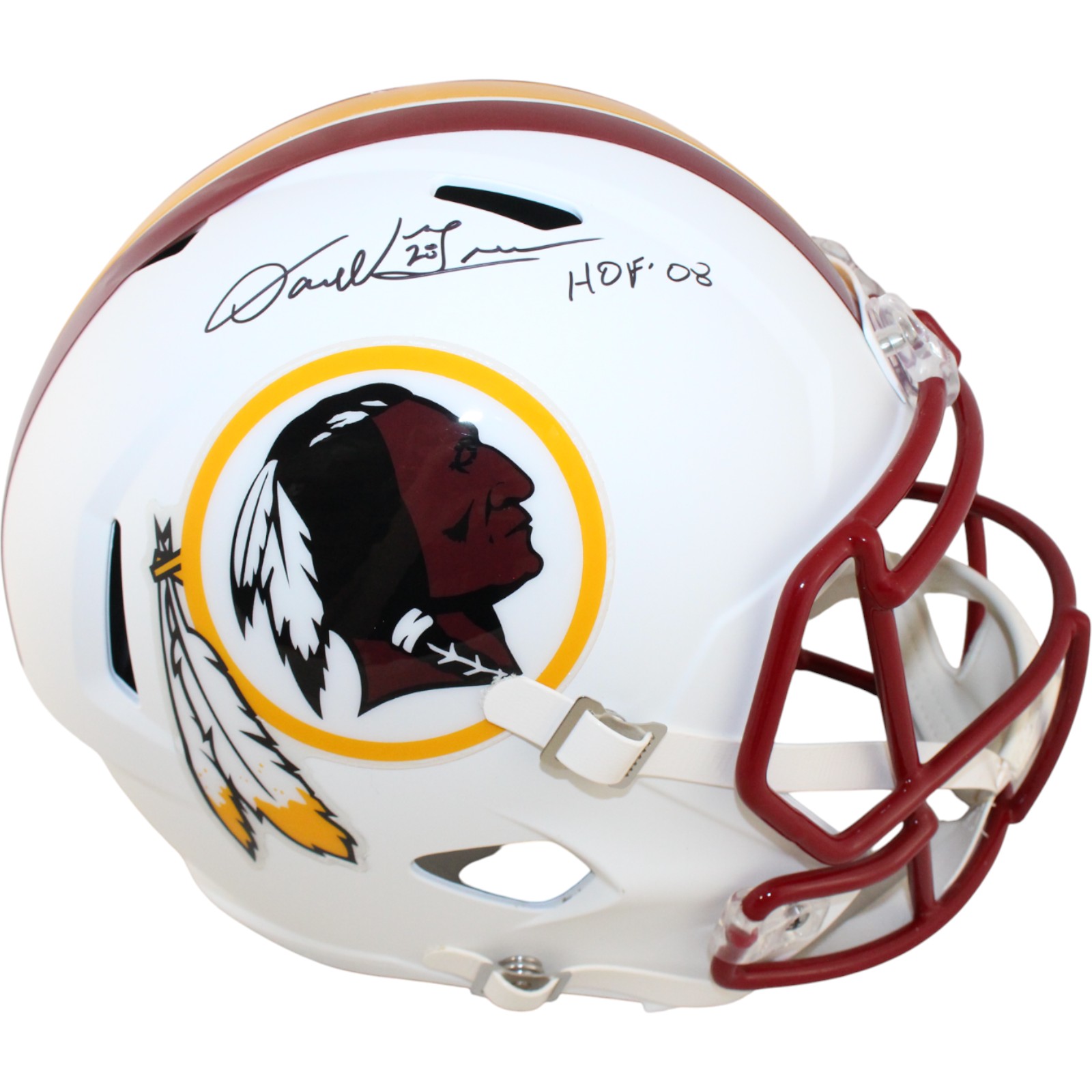 Darrell Green Autographed Washington Redskins F/S White Helmet HOF Beckett 51897