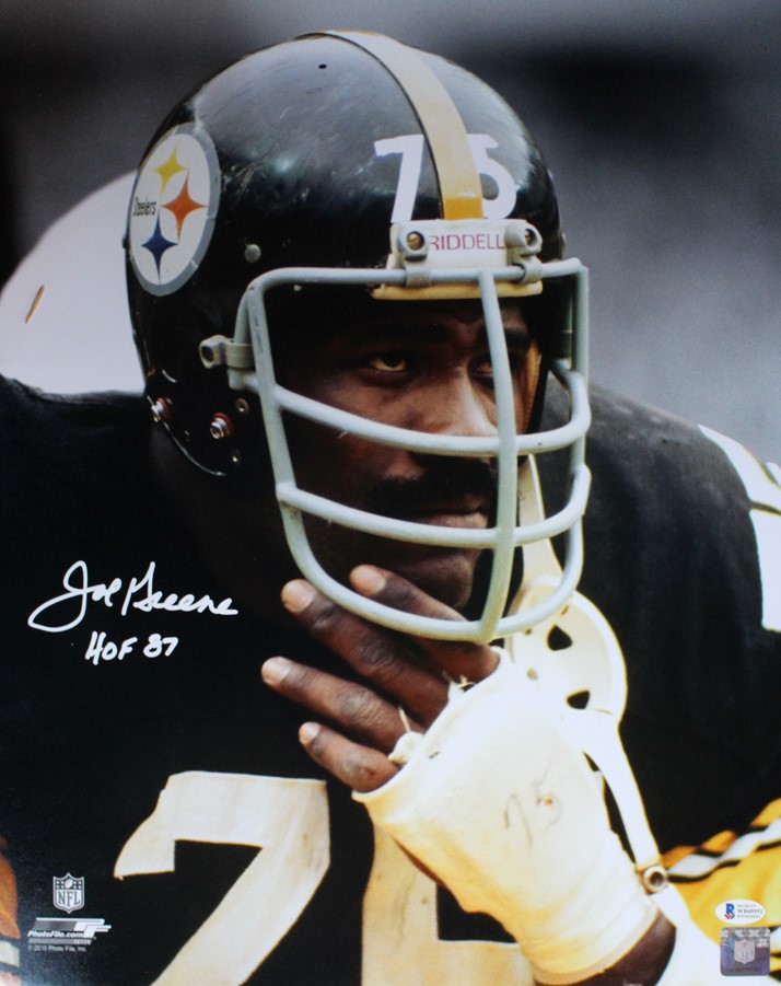 Joe Greene Autographed Pittsburgh Steelers 16x20 Photo HOF BAS 26916