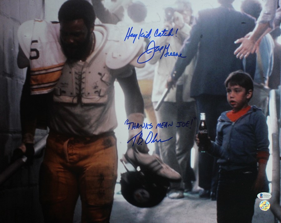 Joe Greene & Tommy Okon Signed Pittsburgh Steelers 16x20 Photo BAS 27452