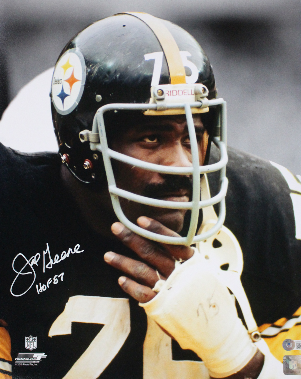 Joe Greene Autographed/Signed Pittsburgh Steelers 16x20 Photo HOF BAS