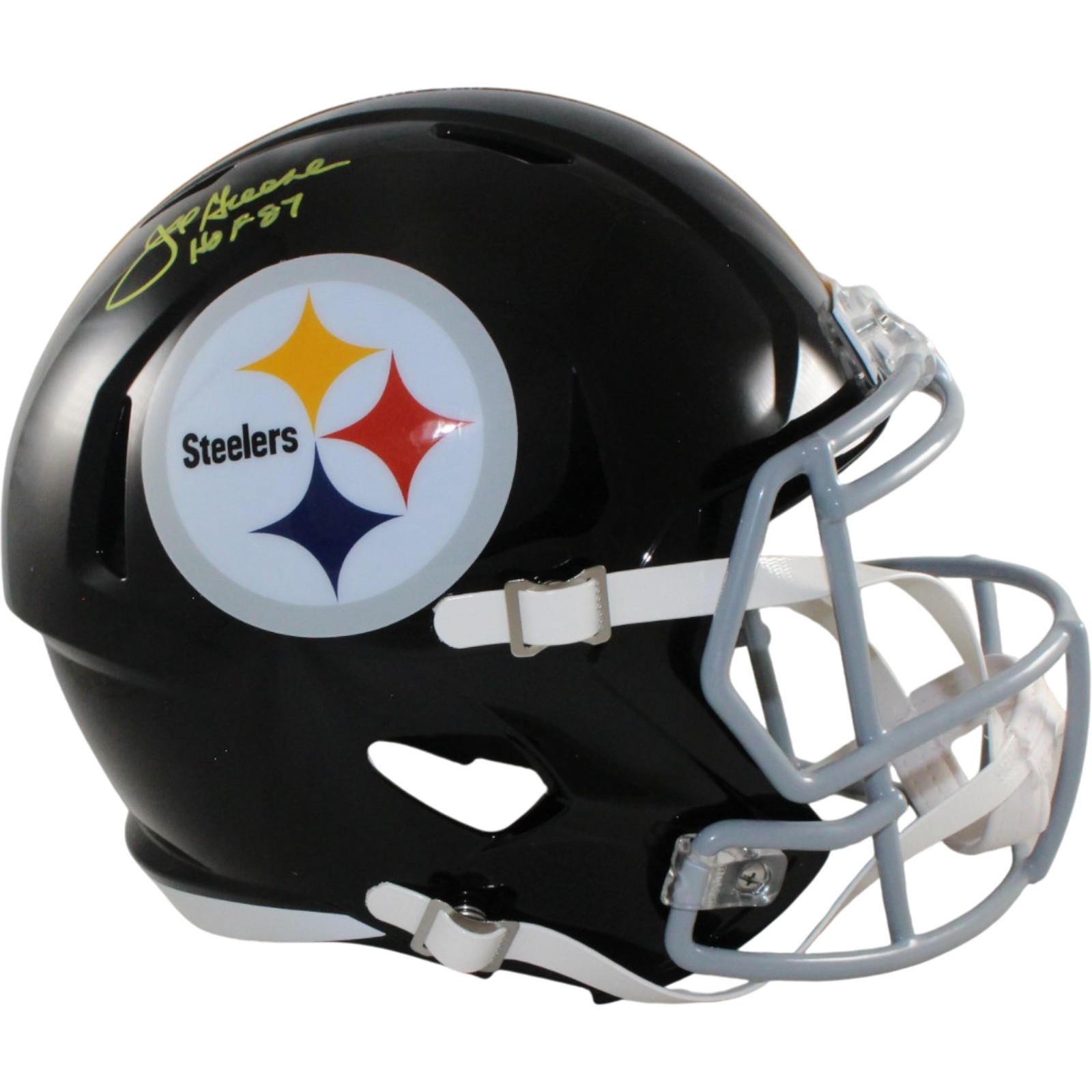 Joe Greene Autographed Pittsburgh Steelers F/S TB Helmet Beckett Witness 56952