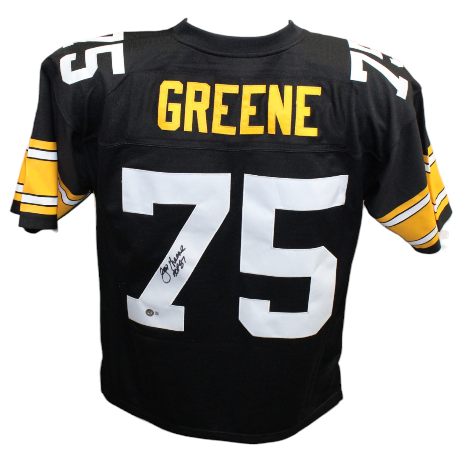 Joe Greene Signed Pittsburgh Steelers M&N Jersey sz L HOF Beckett