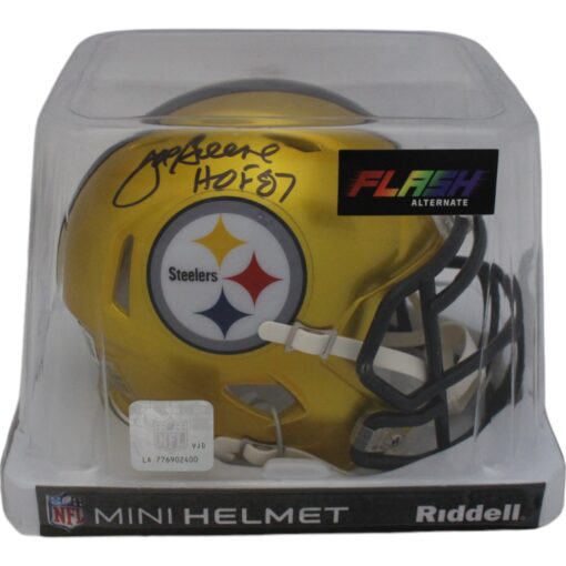 Joe Greene Autographed Pittsburgh Steelers Flash Mini Helmet Beckett 38883