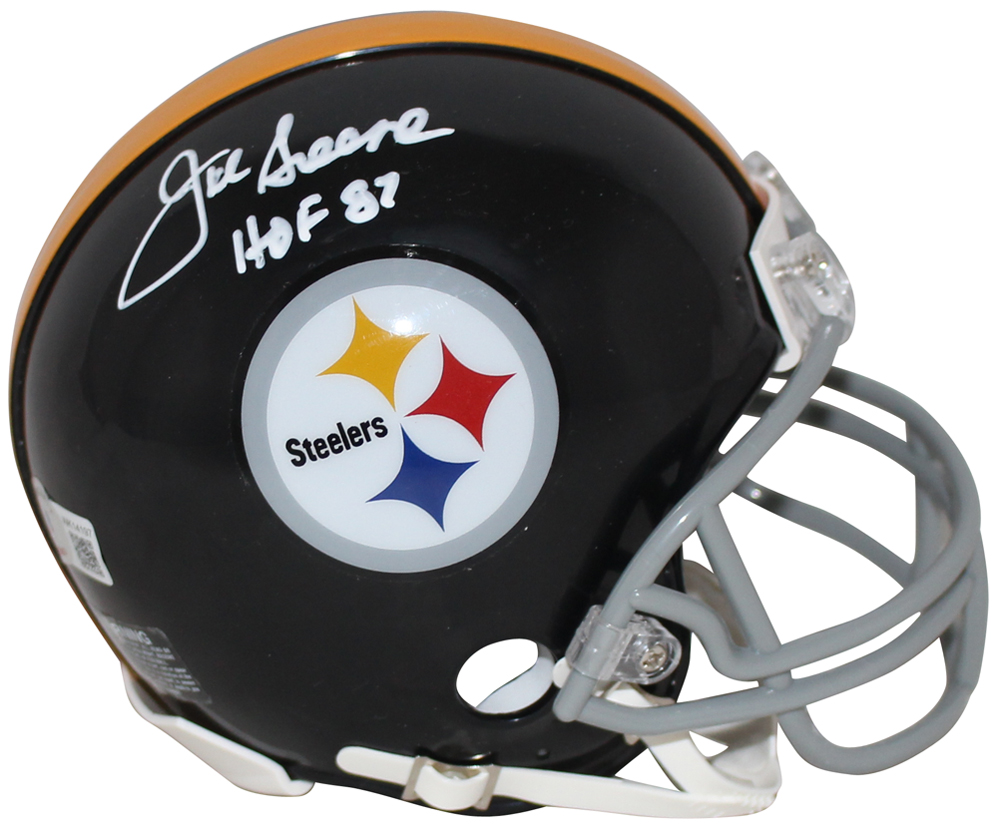 Joe Greene Autographed Pittsburgh Steelers 1963-76 Mini Helmet HOF BAS