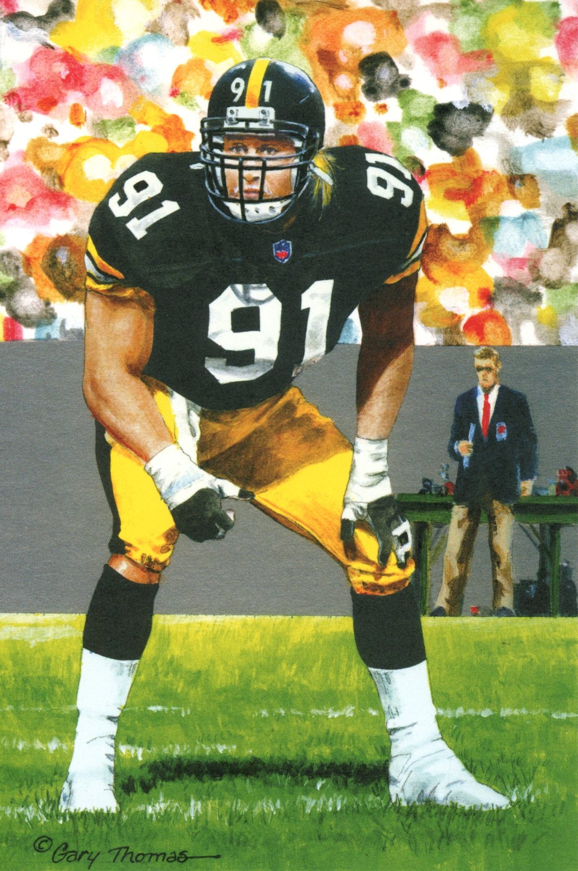 Kevin Greene Pittsburgh Steelers Goal Line Art Card Class of 2016 58077