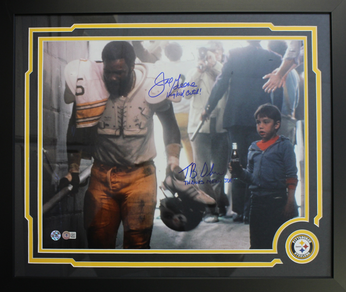 Joe Greene & Tommy Okon Autographed/Signed Framed 16x20 Photo BAS