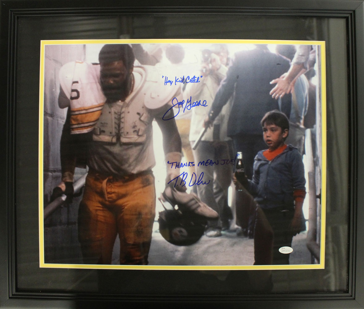 Joe Greene & Tommy Okon Signed Pittsburgh Steelers Framed 16x20 Photo JSA 26856