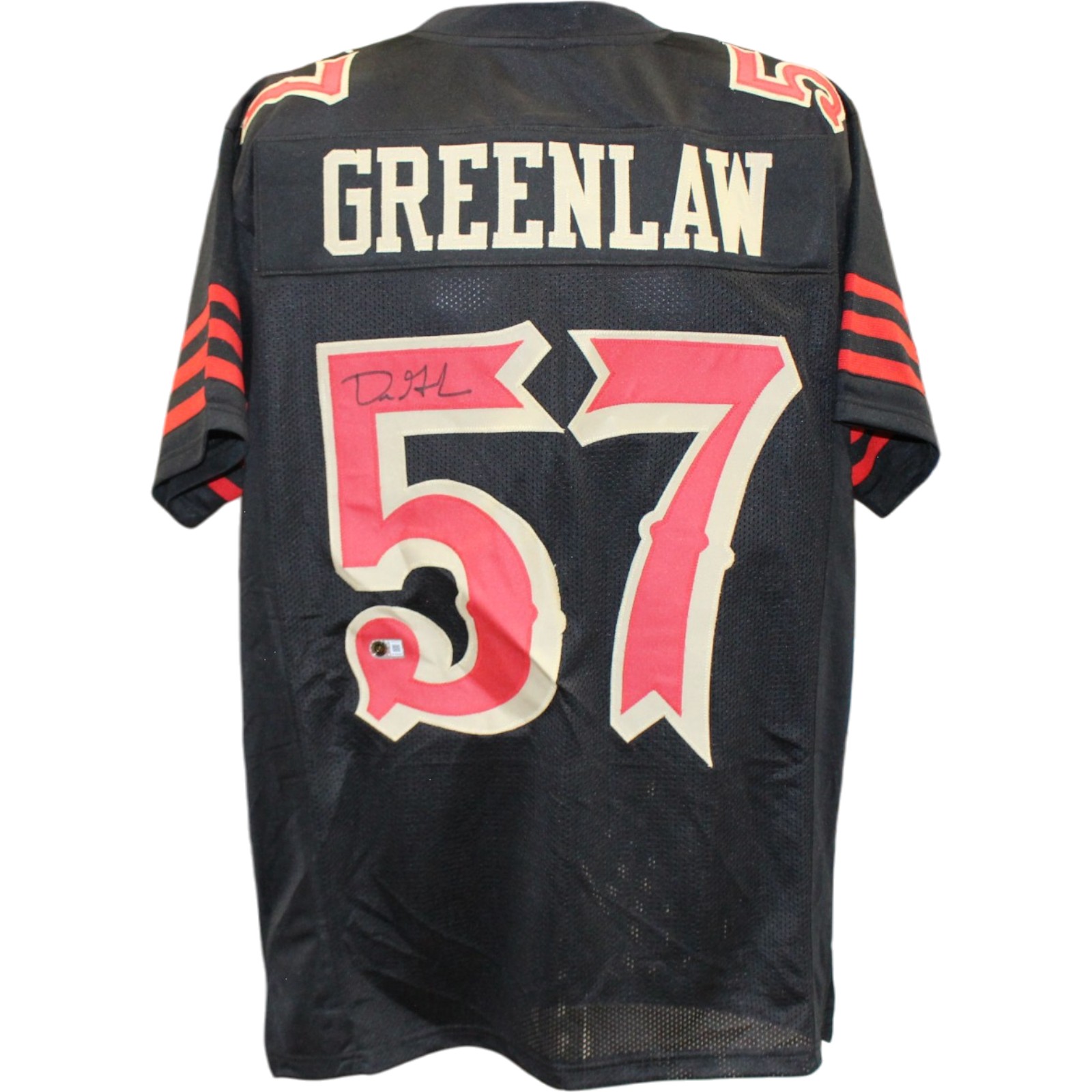 Dre Greenlaw Signed Pro Style Sz XL Rivalries Jersey Beckett Witness 57258