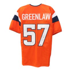 Dre Greenlaw Autographed/Signed Pro Style Orange XL Jersey Beckett 50982