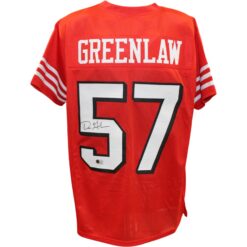Dre Greenlaw Autographed Pro Style Sz XL Red Jersey Beckett Witness 57289