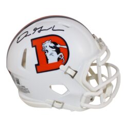 Dre Greenlaw Autographed Denver Broncos 2023 Alt Mini Helmet Beckett 50993