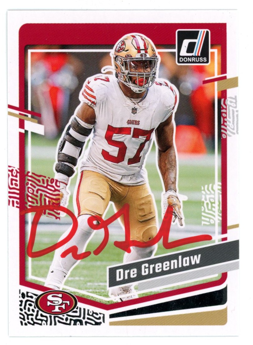 Dre Greenlaw Autographed 2023 Panini Donruss #269 Trading Card Beckett 54676