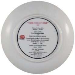 Wayne Gretzky Los Angeles Kings Gartlan Collectible Porcelain Plate 55954