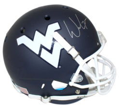 Will Grier Signed West Virginia Mountaineers Blue Replica Helmet BAS 24034