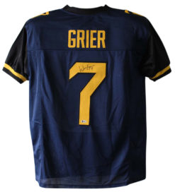 Will Grier Autographed West Virginia Mountaineers Blue XL Jersey BAS 24031