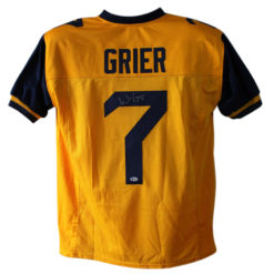 Will Grier Autographed West Virginia Mountaineers Yellow XL Jersey BAS 24032