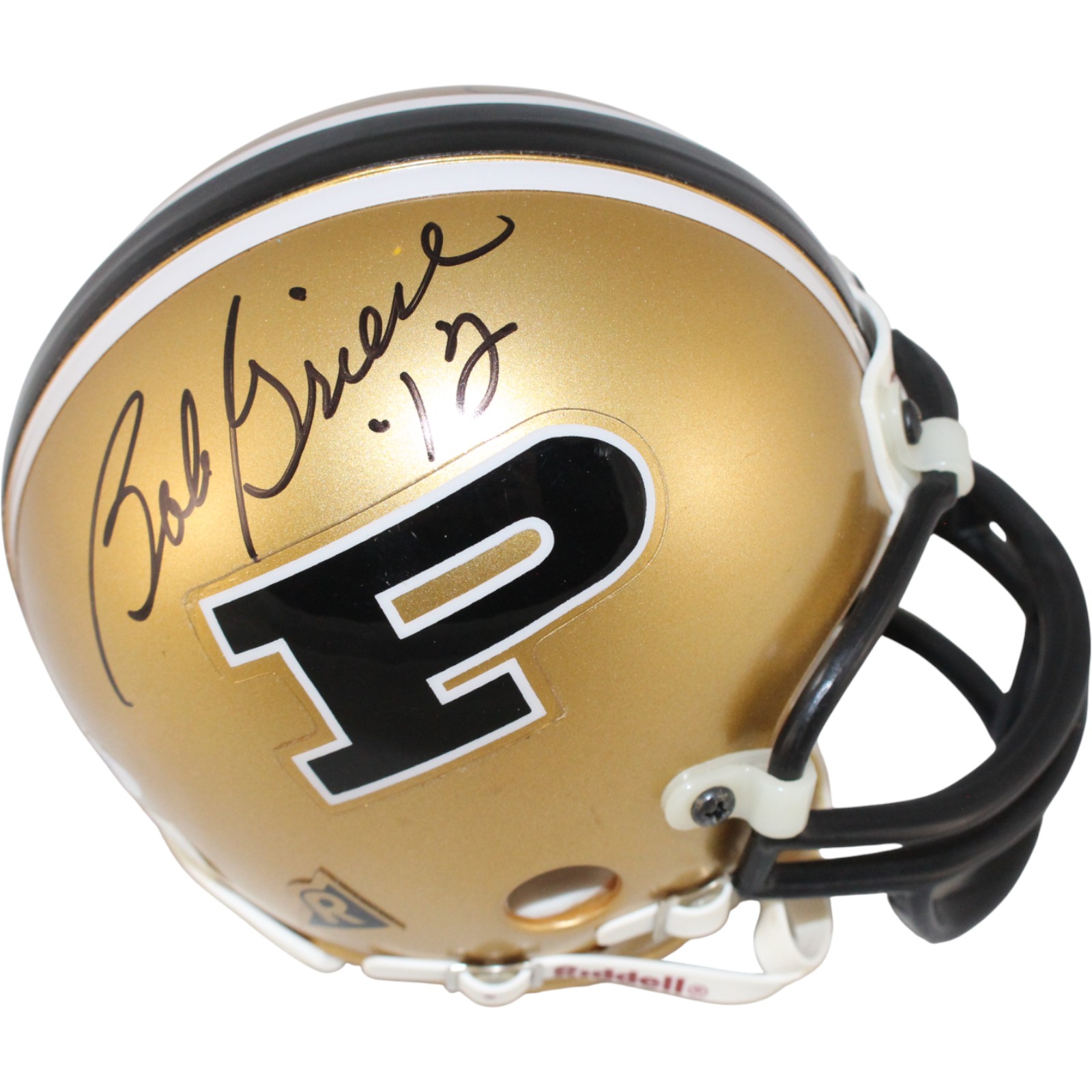 Len Dawson Bob Griese Autographed Purdue Boilers VSR4 Mini Helmet Beckett 52738