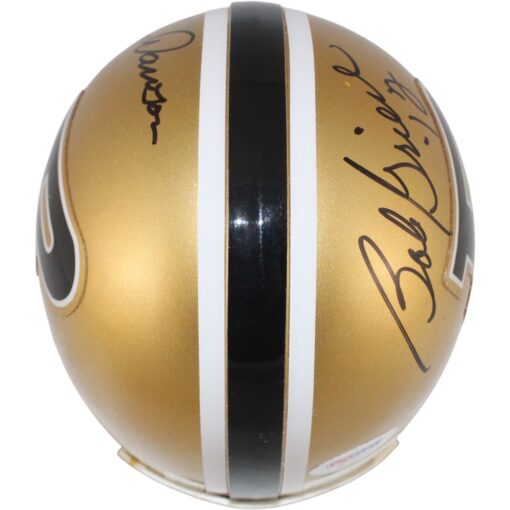 Len Dawson Bob Griese Autographed Purdue Boilers VSR4 Mini Helmet Beckett 52738