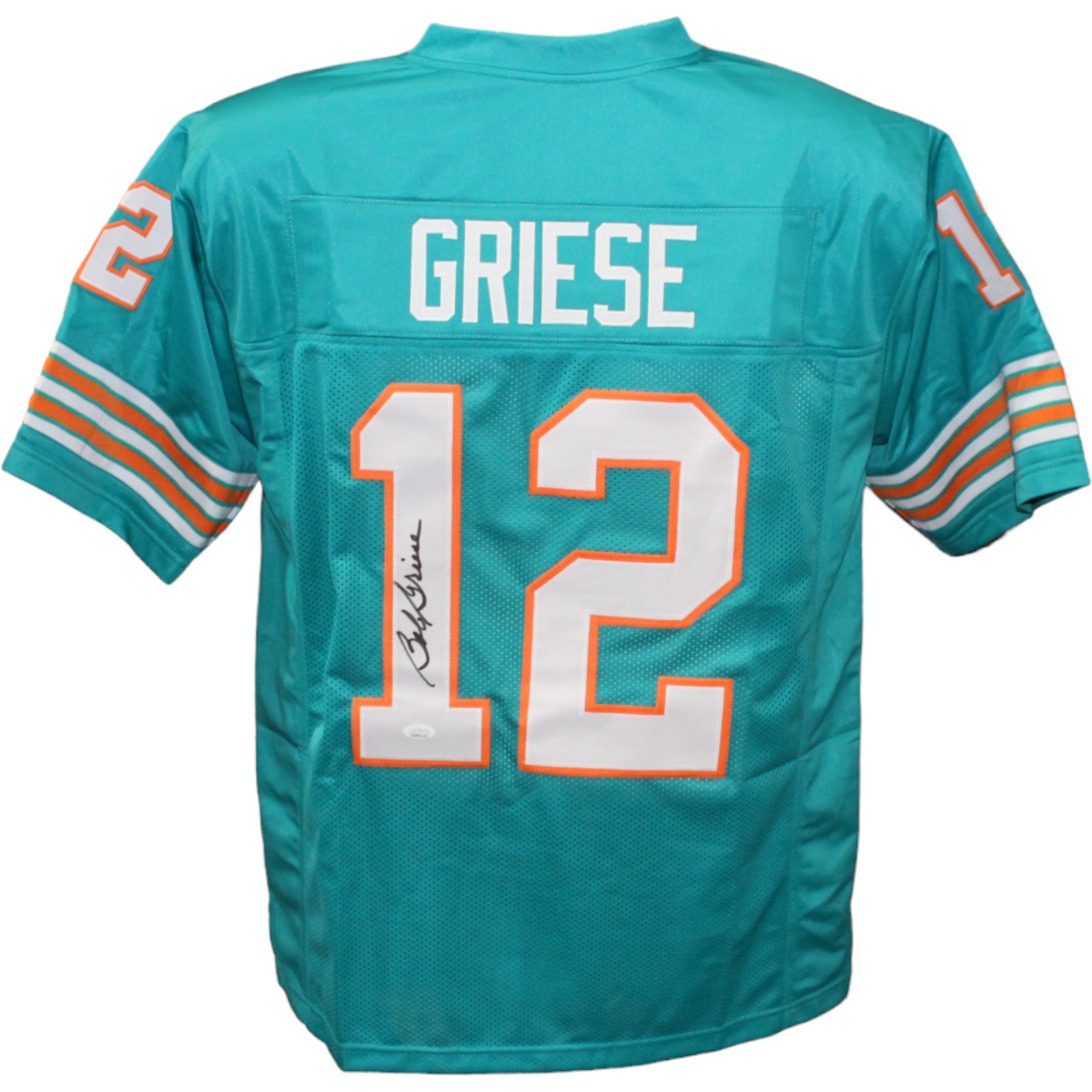 Bob Griese Autographed/Signed Pro Style Teal Jersey JSA