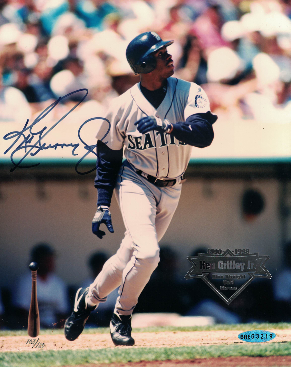 Ken Griffey Jr Autographed/Signed Seattle Mariners 8×10 Photo UDA 24497