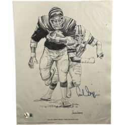 Archie Griffin Autographed Cincinnati Bengals Art Drawing AS IS Beckett 55009