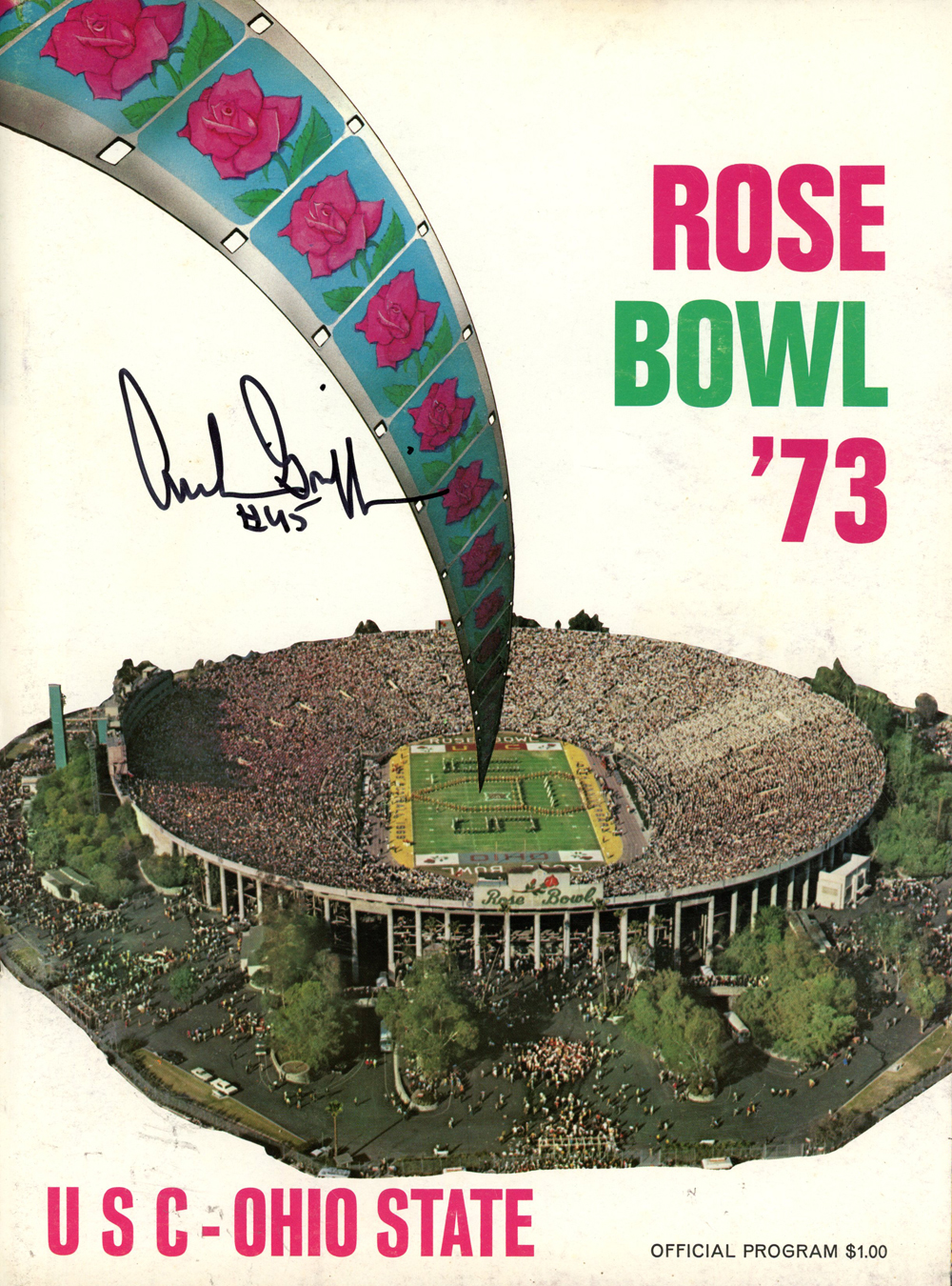 Archie Griffin Autographed/Signed 1973 Rose Bowl Program Beckett