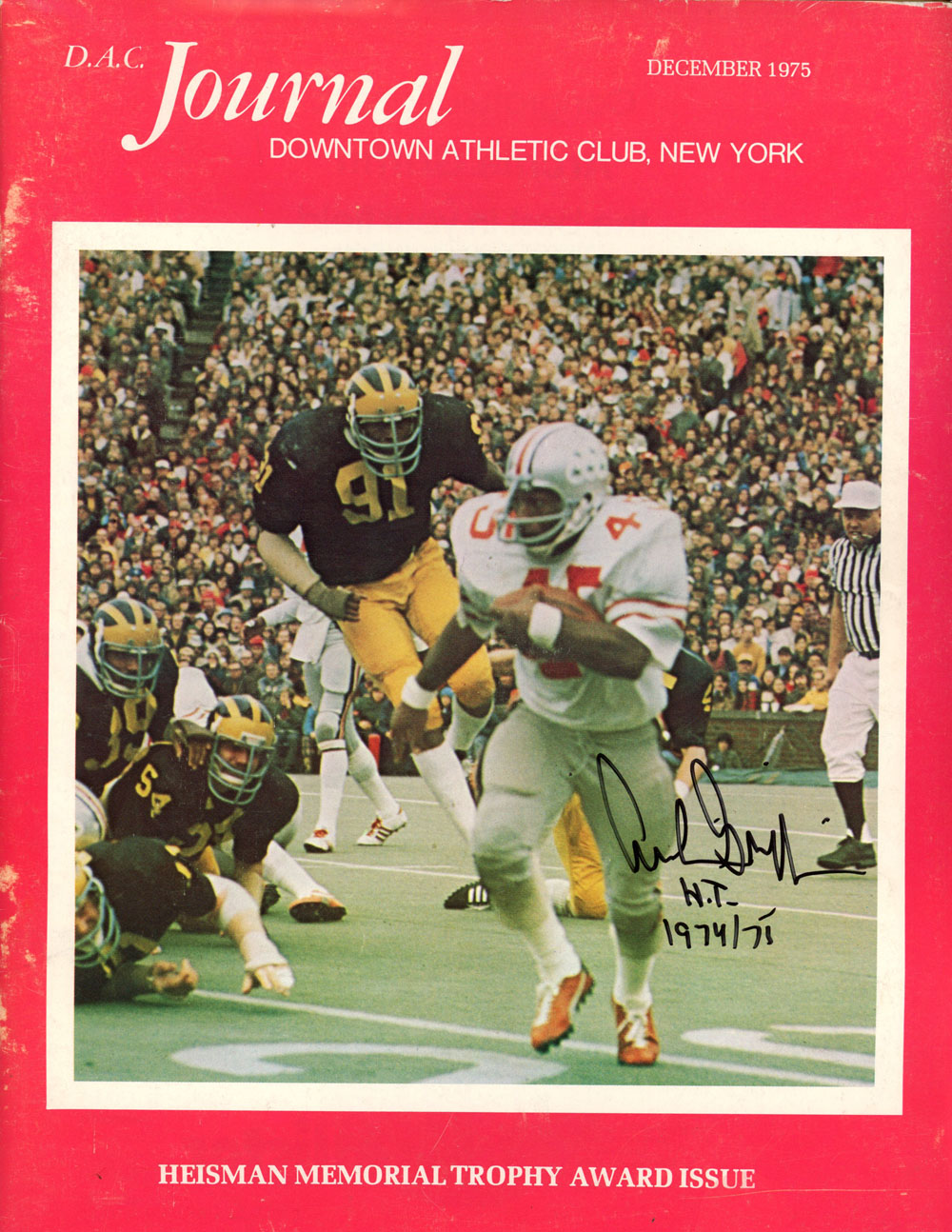 Archie Griffin Signed 1975 Downtown Athletic Club Journal HT 1974 PSA