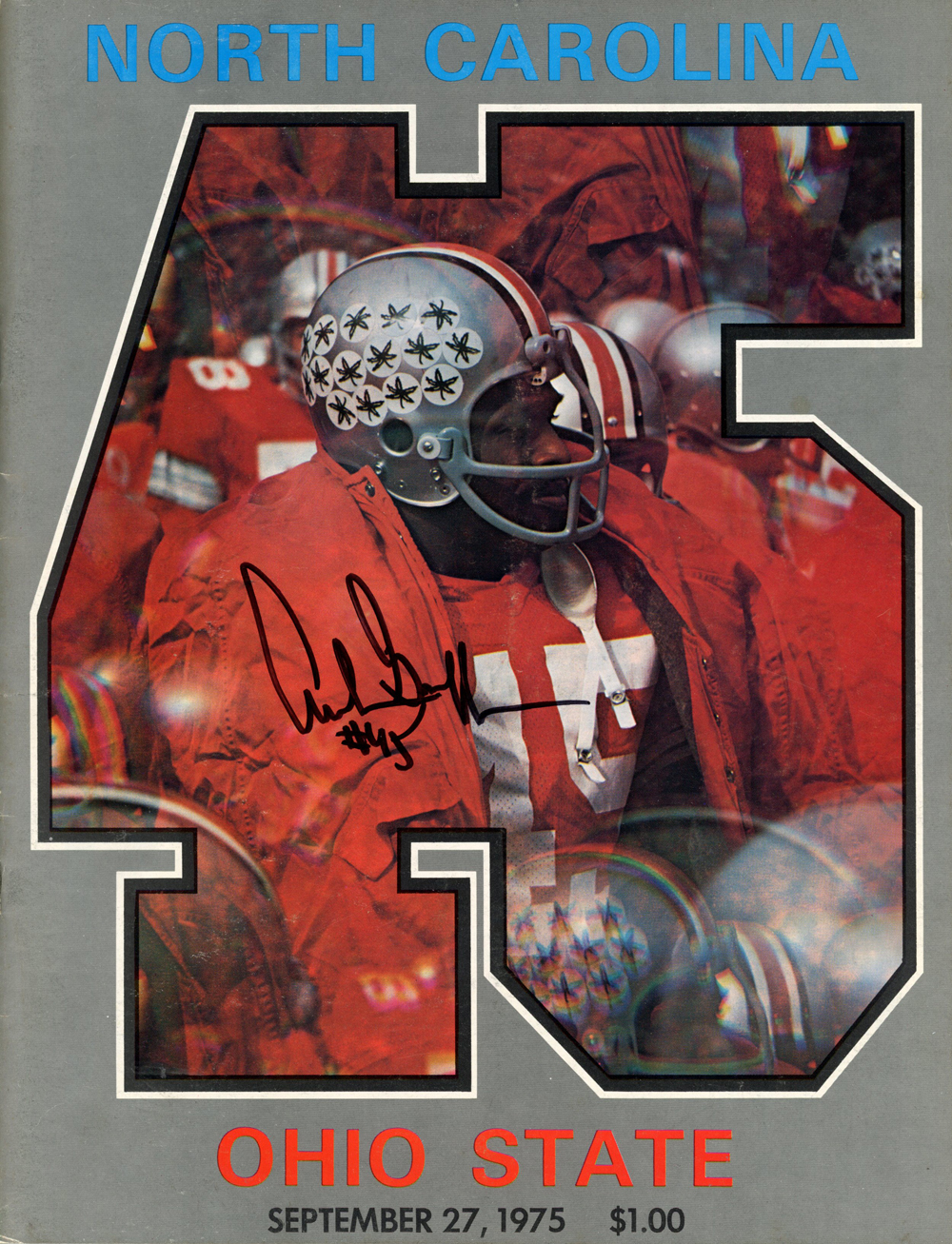 Archie Griffin Signed 9/27/1975 Ohio St vs North Carolina Magazine Beckett