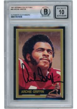 Archie Griffin Autographed 1991 Heisman Collection #40 Card 10 Beckett 54881