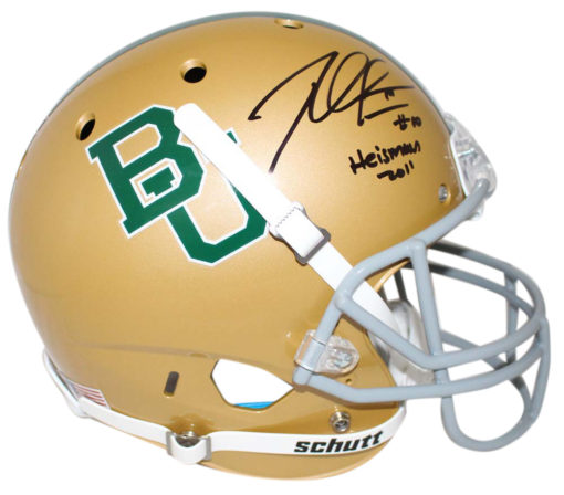 Robert Griffin III Signed Baylor Bears Gold Replica Helmet Heisman BAS 24044