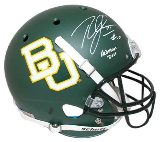 Robert Griffin III Signed Baylor Bears Green Replica Helmet Heisman BAS 24043