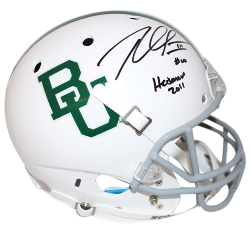 Robert Griffin III Signed Baylor Bears White Replica Helmet Heisman BAS 24041
