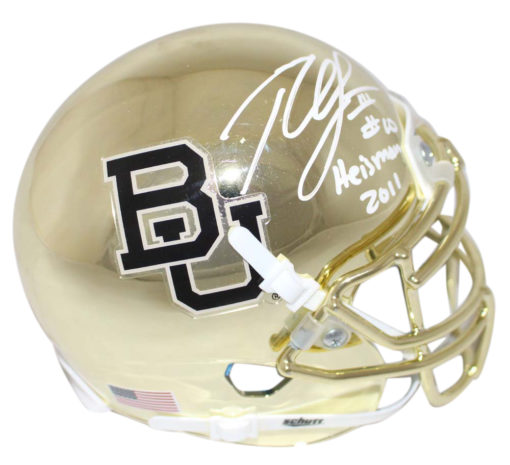Robert Griffin III Autographed Baylor Bears Chrome Mini Helmet Heisman BAS 24046