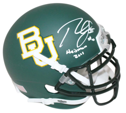 Robert Griffin III Autographed Baylor Bears Green Mini Helmet Heisman BAS 24045