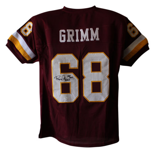 Russ Grimm Autographed/Signed Washington Redskins Red XL Jersey HOF 11508