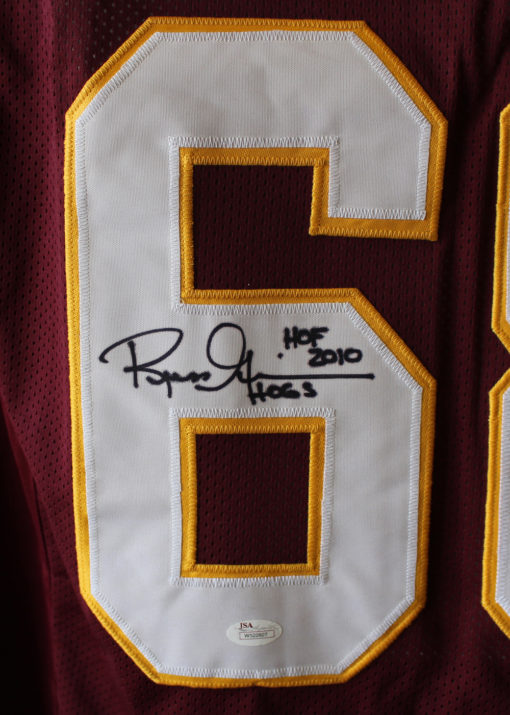 Russ Grimm Autographed/Signed Washington Redskins Red XL Jersey HOF 11508